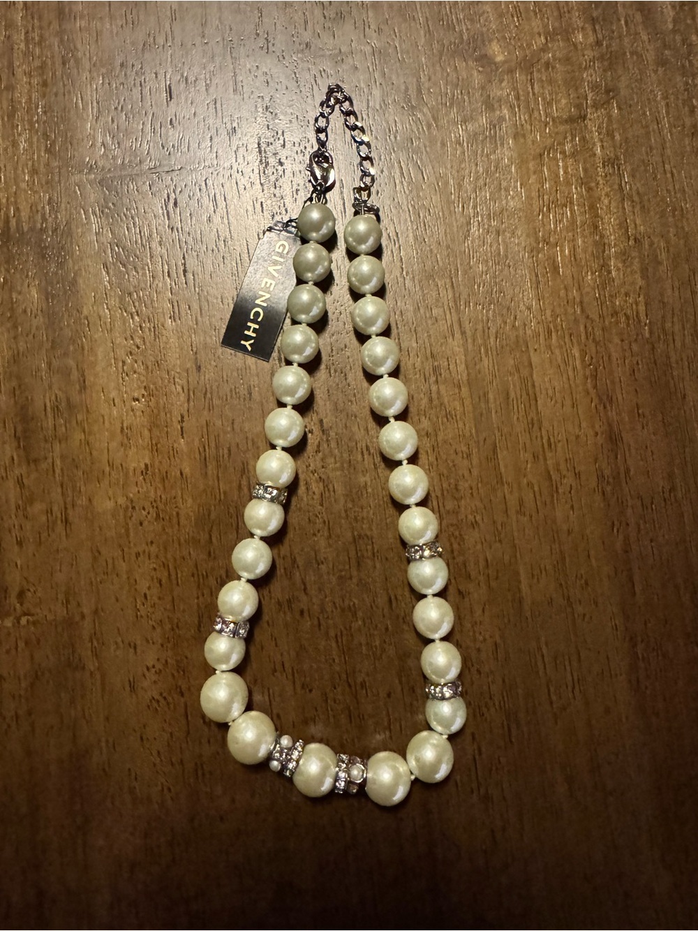 Givenchy Cream Pearl and Rhinestone Necklace